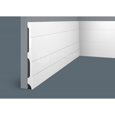 Белый плинтус Cosca Decor PX044 под покраску, 2000*185*16 мм