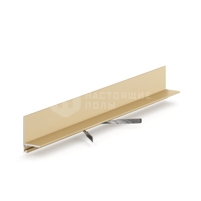 Металлический плинтус Laconistiq 17-14/1-245 micro L Gold Edition анодированный + 7 зажимов, 2450*25.8*16.2 мм