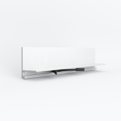 Металлический плинтус Laconistiq 17-32-270 micro L Белый муар + 7 зажимов, 2700*25.8*16.2 мм