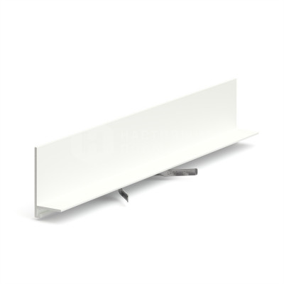 Металлический плинтус Laconistiq 18-32-245 micro L MAX Белый муар + 7 зажимов, 2450*35.6*16.2 мм