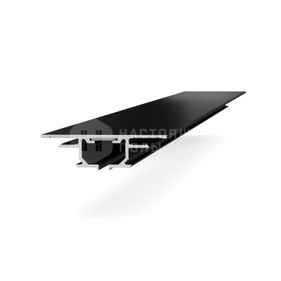 Теневой потолочный профиль Laconistiq 55-11-300 Gardina Черный анодированный, бегунки+заглушки в комплекте, 3000*50*14 мм