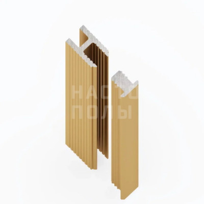 Защелка для теневой рейки DUAL mini Laconistiq 28/1-15-300 Dual mini Светлое золото анодированное, 3000*9*7 мм