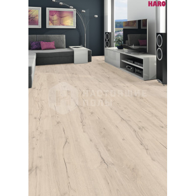 Ламинат Haro Tritty 100 Gran Via 4V 526710 Дуб Альпийский Белый однополосный, 2200*243*8 мм Ламинат Haro Tritty 100 Gran Via 4V 526710 Дуб Альпийский Белый однополосный, 2200*243*8 мм