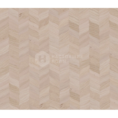 Паркет Елочка Coswick Белые ночи 1198-1842-10 Дуб Акварельный белый Чайный лист Селект энд Бэттер шелковое масло ультраматовое, 350*190*15 мм