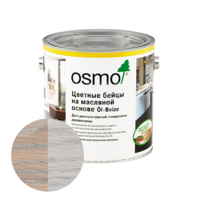 Цветной бейц на масляной основе Osmo Ol-Beize 3518 Светло-серый прозрачный/интенсивный (0.22л)