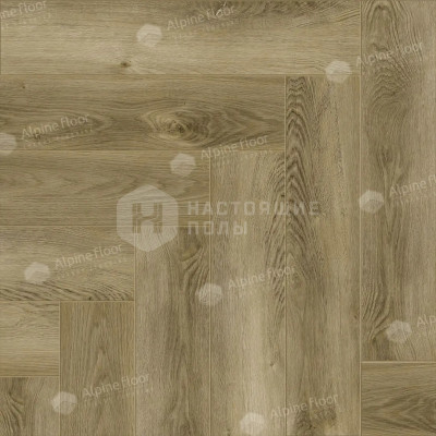 ПВХ плитка клеевая елочка Alpine Floor Parquet LVT ECO 16-34 Дуб Кастор, 590*118*2.5 мм