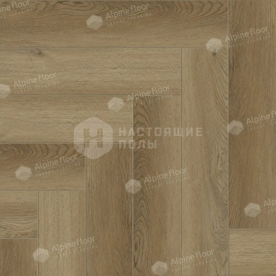 ПВХ плитка клеевая елочка Alpine Floor Parquet LVT ECO 16-28 Дуб Поллукс, 590*118*2.5 мм