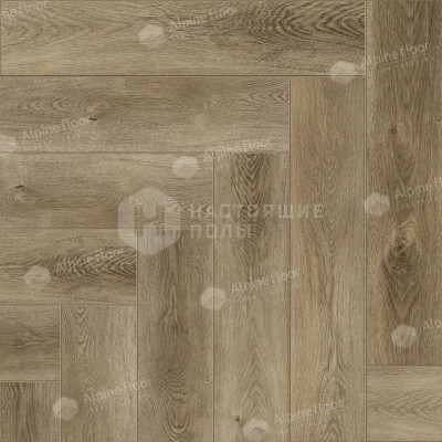 ПВХ плитка клеевая елочка Alpine Floor Parquet LVT ECO 16-35 Дуб Целата, 590*118*2.5 мм