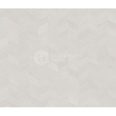 Паркет Елочка Coswick Белые ночи 1186-1888-10 Дуб Кристально белый Чайный лист Селект энд Бэттер шелковое масло ультраматовое, 350*190*19.05 мм