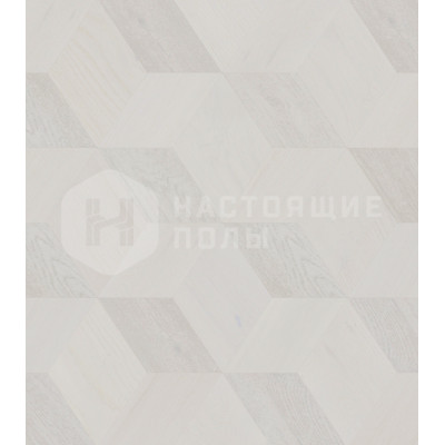 Мозаичный паркет Coswick Ромб Белые ночи 1193-1888-10 Дуб Кристально белый Селект энд Бэттер шелковое масло ультраматовое, 220*190*19.05 мм