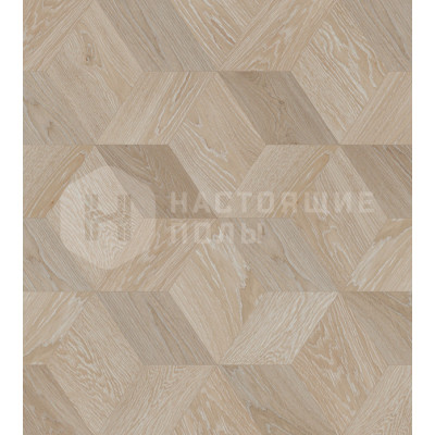 Мозаичный паркет Coswick Ромб Белые ночи 1197-3827-20 Дуб Барселона 1 Коммон шелковое масло ультраматовое, 220*190*15 мм