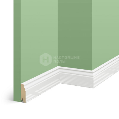 Белый плинтус Pedross 5910 белый глянцевый, 2500*70*18 мм