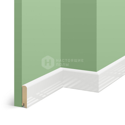 Белый плинтус Pedross 6337 белый глянцевый, 2500*78*18 мм