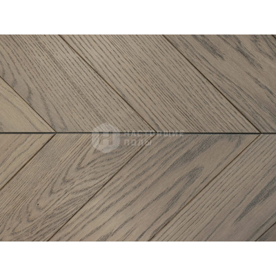 Паркет французская елка AlixFloor ALX1038CV Дуб коричнево-серый, 600*100*15 мм