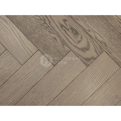 Паркет английская елка AlixFloor ALX1038HB Дуб коричнево-серый, 600*100*15 мм