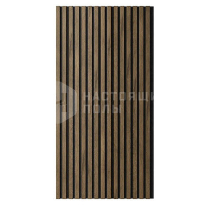 Гибкая акустическая панель Artiva N1 Дуб Муссон, черный войлок 1200*600*9 мм, рейки 25*6 мм