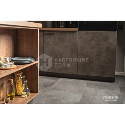 SPC плитка замковая Vinilam Stone 71610 Цемент Стальной, 940*470*8 мм