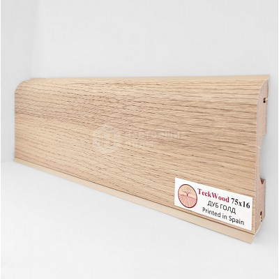 Ламинированный плинтус TeckWood Дуб Голд, 2150*75*16 мм