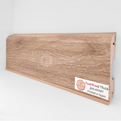 Ламинированный плинтус TeckWood Дуб Крафт, 2150*75*16 мм