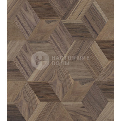 Мозаичный паркет Coswick Ромб Американский орех 1397-3810-30 Орех Туманный рассвет 1 Натур шелковое масло ультраматовое, 220*190*15 мм