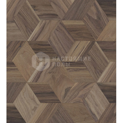 Мозаичный паркет Coswick Ромб Американский орех 1393-3810-30 Орех Туманный рассвет 1 Натур шелковое масло ультраматовое, 220*190*19.05 мм