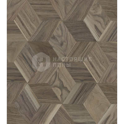 Мозаичный паркет Coswick Ромб Американский орех 1393-3866-30 Орех Зимний закат 1 Натур шелковое масло ультраматовое, 220*190*19.05 мм