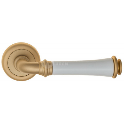 Дверная ручка Fratelli Cattini Gracia Ceramica Bianco FCT1034 D1-BS матовая латунь