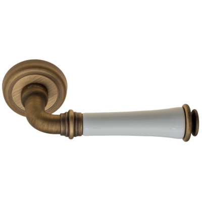 Дверная ручка Fratelli Cattini Gracia Ceramica Bianco FCT1032 D1-BY матовая бронза