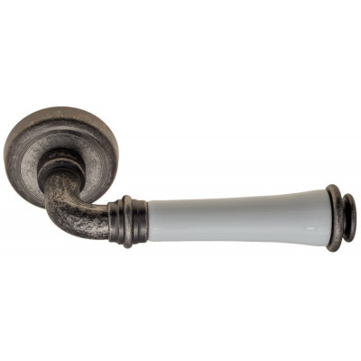 Дверная ручка Fratelli Cattini Gracia Ceramica Bianco FCT1035 D1-IA античное серебро Дверная ручка Fratelli Cattini Gracia Ceramica Bianco FCT1035 D1-IA античное серебро