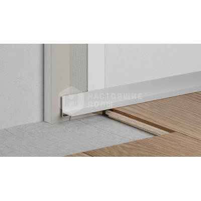 Металлический микроплинтус Ликорн Лайн C-05.25.2L серебристый, 2700*16*6 мм