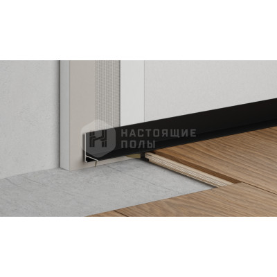 Металлический микроплинтус Ликорн Лайн C-05.25.3L Черный, 2700*16*6 мм