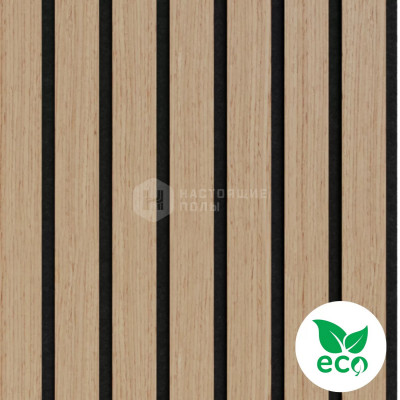 Акустическая панель Ликорн на черном войлоке, Дуб Светлый, 2800*300*9 мм