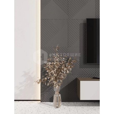 Стеновая панель МДФ Ликорн Графит с узором Пирамида, 500*500*8 мм