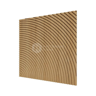 Стеновая панель МДФ Ликорн Орех Светлый с узором Круги, 500*500*8 мм