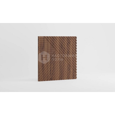Стеновая панель МДФ Ликорн Орех Темный с узором Пирамида, 500*500*8 мм