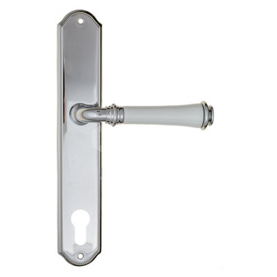 Дверная ручка Fratelli Cattini Gracia Ceramica Bianco FCT1162 CYL PL02-CR полированный хром