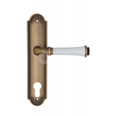 Дверная ручка Fratelli Cattini Gracia Ceramica Bianco FCT1176 CYL PL248-BY матовая бронза