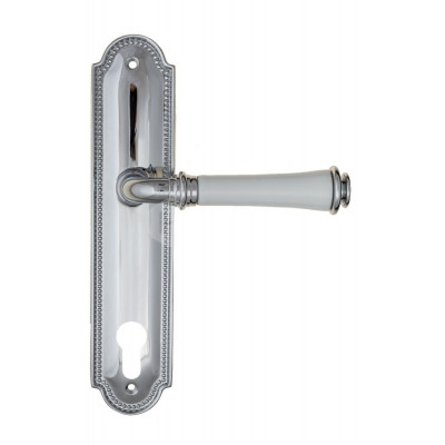Дверная ручка Fratelli Cattini Gracia Ceramica Bianco FCT1165 CYL PL248-CR полированный хром