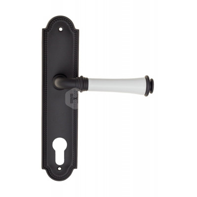 Дверная ручка Fratelli Cattini Gracia Ceramica Bianco FCT1118 CYL PL248-NM матовый черный