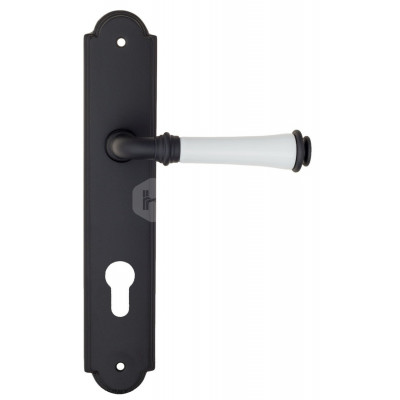 Дверная ручка Fratelli Cattini Gracia Ceramica Bianco FCT1124 CYL PL257-NM матовый черный