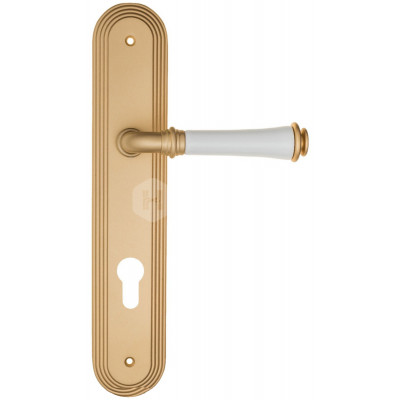 Дверная ручка Fratelli Cattini Gracia Ceramica Bianco FCT1405 CYL PL288-BS матовая латунь