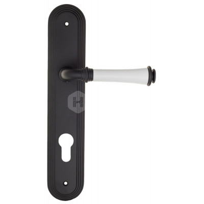 Дверная ручка Fratelli Cattini Gracia Ceramica Bianco FCT1121 CYL PL288-NM матовый черный