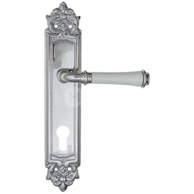 Дверная ручка Fratelli Cattini Gracia Ceramica Bianco FCT1174 CYL PL96-CR полированный хром