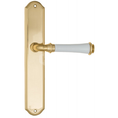 Дверная ручка Fratelli Cattini Gracia Ceramica Bianco FCT1129 PL02-OLV полированная латунь