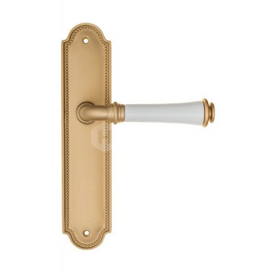 Дверная ручка Fratelli Cattini Gracia Ceramica Bianco FCT1408 PL248-BS матовая латунь