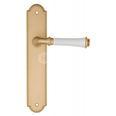 Дверная ручка Fratelli Cattini Gracia Ceramica Bianco FCT1409 PL257-BS матовая латунь