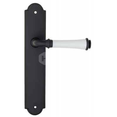 Дверная ручка Fratelli Cattini Gracia Ceramica Bianco FCT1122 PL257-NM матовый черный Дверная ручка Fratelli Cattini Gracia Ceramica Bianco FCT1122 PL257-NM матовый черный