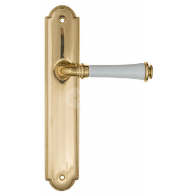 Дверная ручка Fratelli Cattini Gracia Ceramica Bianco FCT1132 PL257-OLV полированная латунь