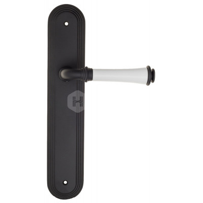Дверная ручка Fratelli Cattini Gracia Ceramica Bianco FCT1119 PL288-NM матовый черный Дверная ручка Fratelli Cattini Gracia Ceramica Bianco FCT1119 PL288-NM матовый черный