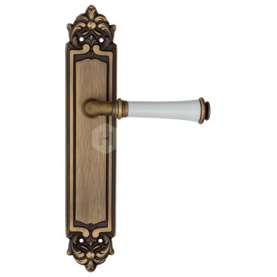 Дверная ручка Fratelli Cattini Gracia Ceramica Bianco FCT1184 PL96-BY матовая бронза Дверная ручка Fratelli Cattini Gracia Ceramica Bianco FCT1184 PL96-BY матовая бронза